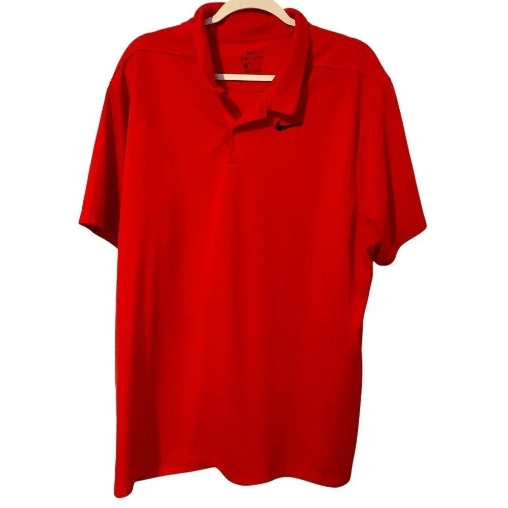 Nike Red Dri-Fit Short Sleeve Polo Shirt Top